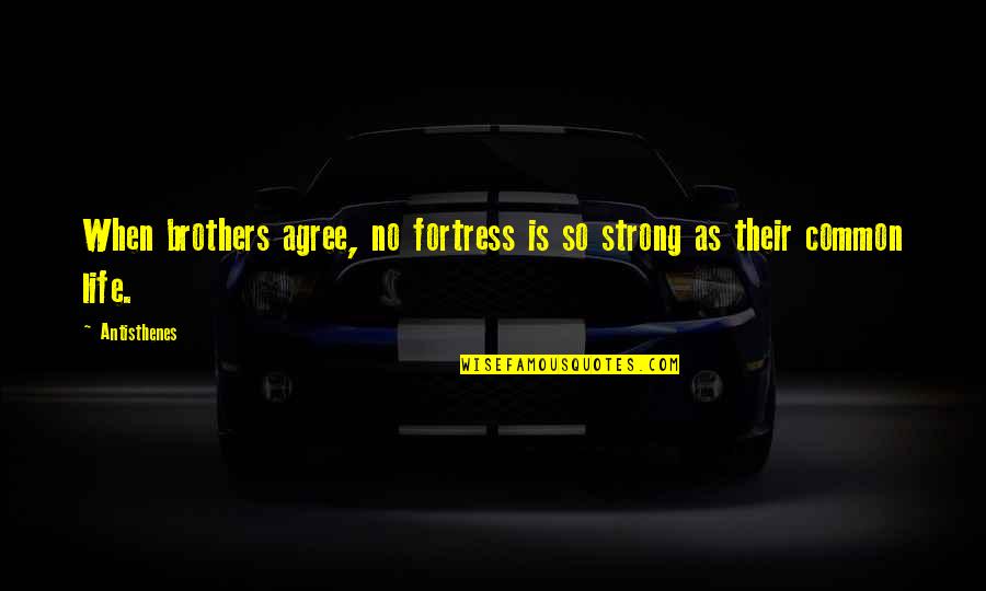Detakta Quotes By Antisthenes: When brothers agree, no fortress is so strong