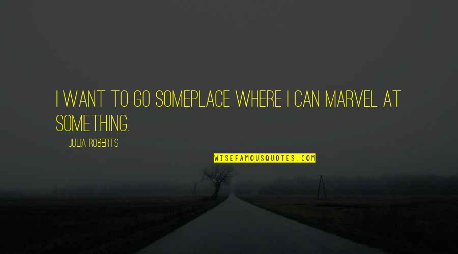 Detaliu Terasa Quotes By Julia Roberts: I want to go someplace where I can