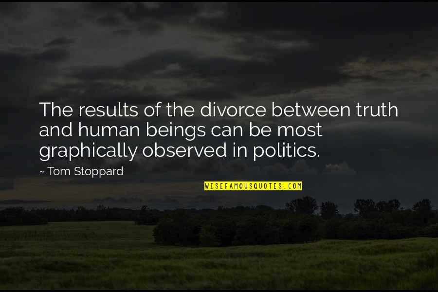 Detavion Quotes By Tom Stoppard: The results of the divorce between truth and