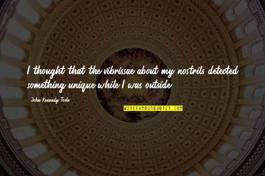 Detected Quotes By John Kennedy Toole: I thought that the vibrissae about my nostrils