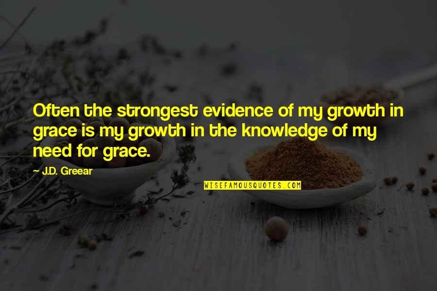 Detected Synonym Quotes By J.D. Greear: Often the strongest evidence of my growth in