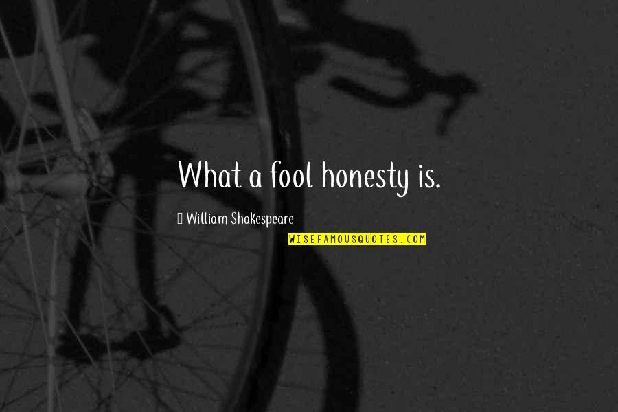 Detenerse Sinonimo Quotes By William Shakespeare: What a fool honesty is.