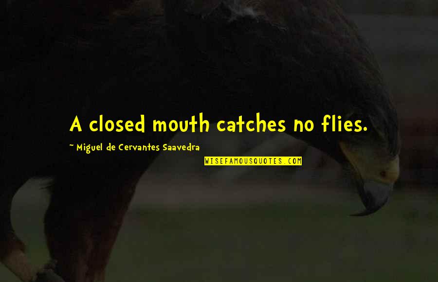 Detentions Quotes By Miguel De Cervantes Saavedra: A closed mouth catches no flies.