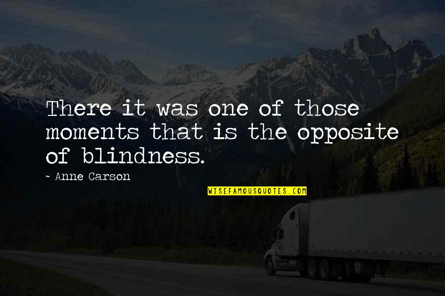 Determinants Of Price Quotes By Anne Carson: There it was one of those moments that