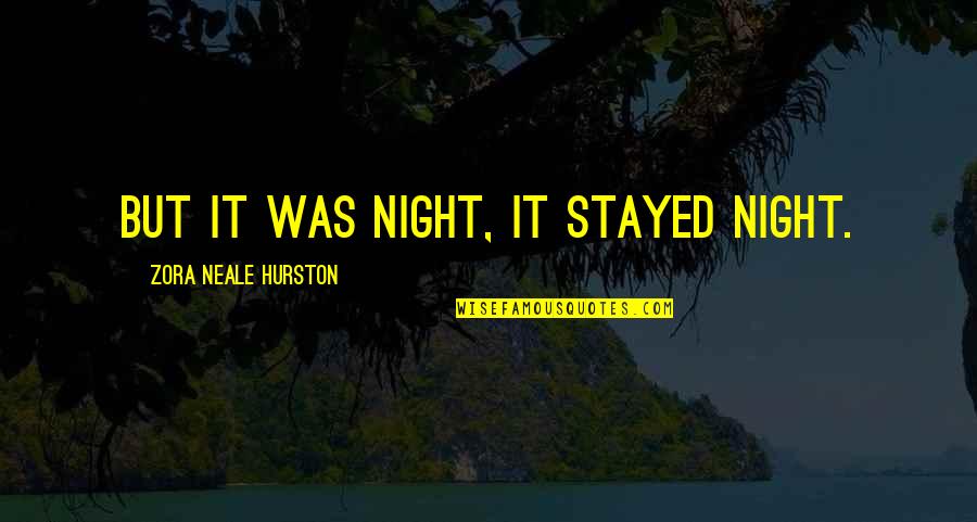 Determinants Of Price Quotes By Zora Neale Hurston: But it was night, it stayed night.