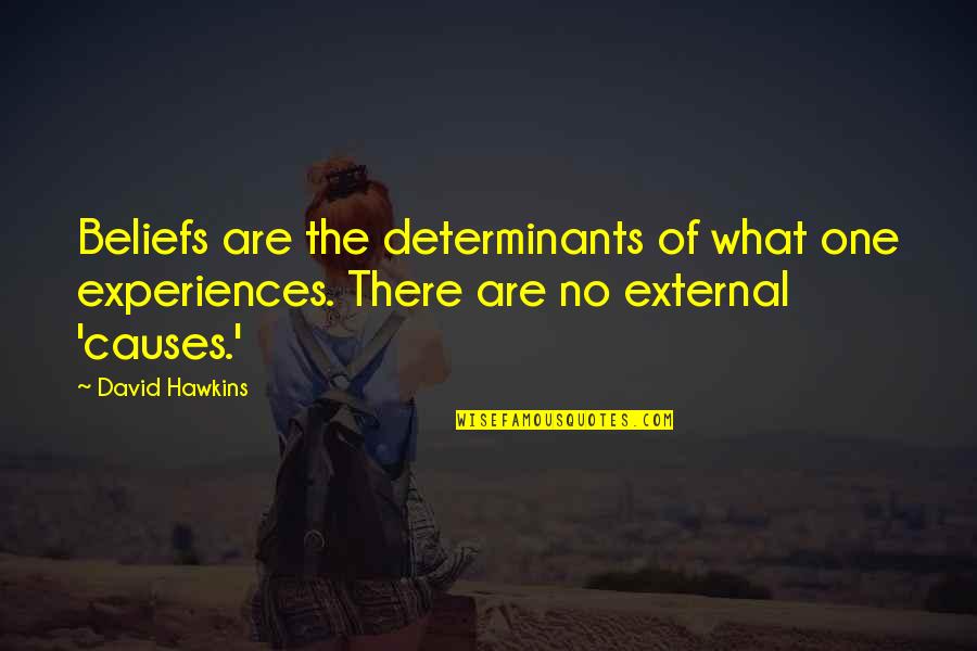 Determinants Quotes By David Hawkins: Beliefs are the determinants of what one experiences.