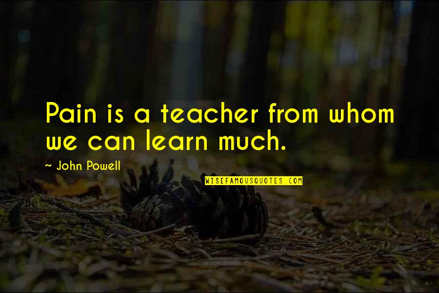 Determinants Quotes By John Powell: Pain is a teacher from whom we can