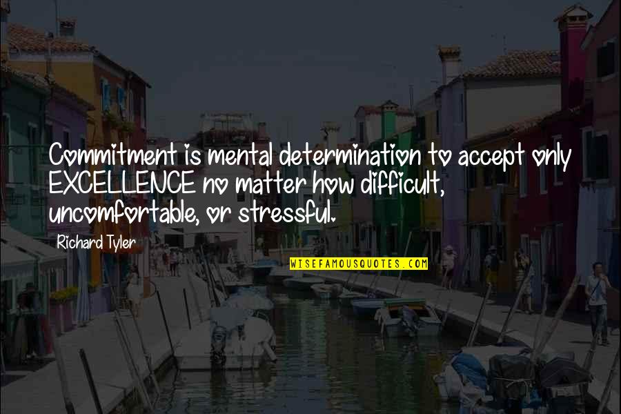 Determination And Commitment Quotes By Richard Tyler: Commitment is mental determination to accept only EXCELLENCE