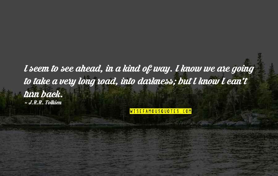Determination And Persistence Quotes By J.R.R. Tolkien: I seem to see ahead, in a kind