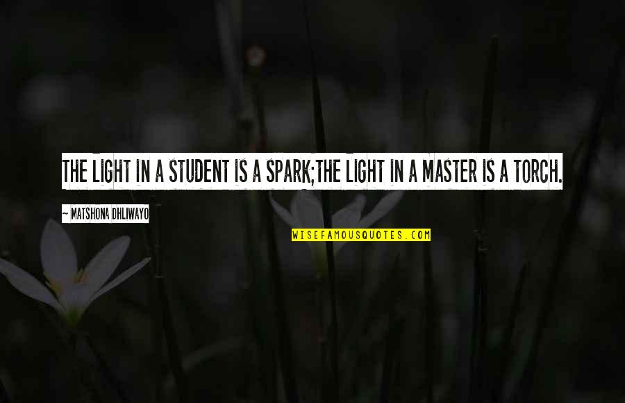 Determination For Students Quotes By Matshona Dhliwayo: The light in a student is a spark;the