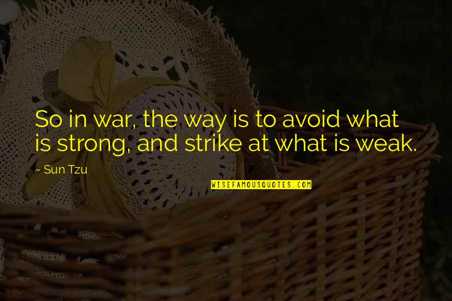 Determination From Athletes Quotes By Sun Tzu: So in war, the way is to avoid