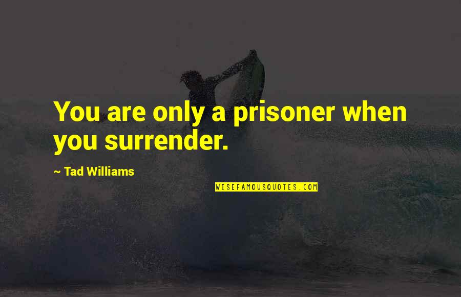 Determination Quotes By Tad Williams: You are only a prisoner when you surrender.
