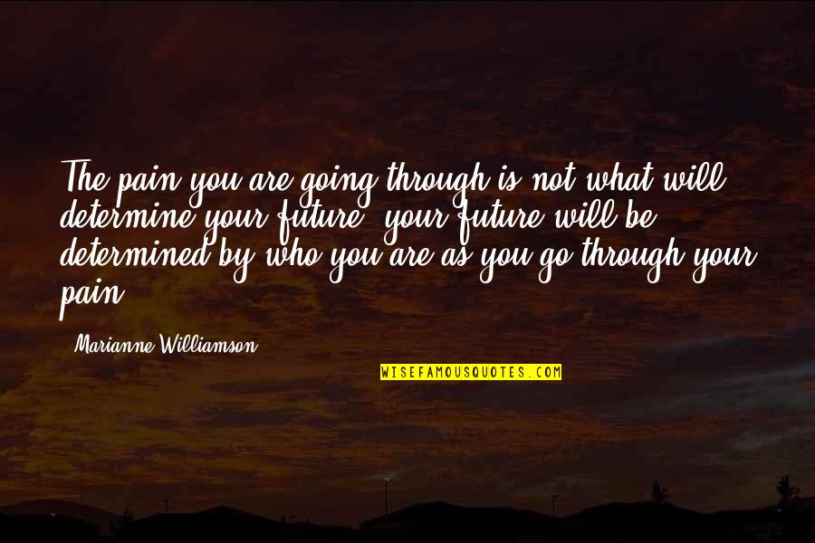 Determine Your Future Quotes By Marianne Williamson: The pain you are going through is not