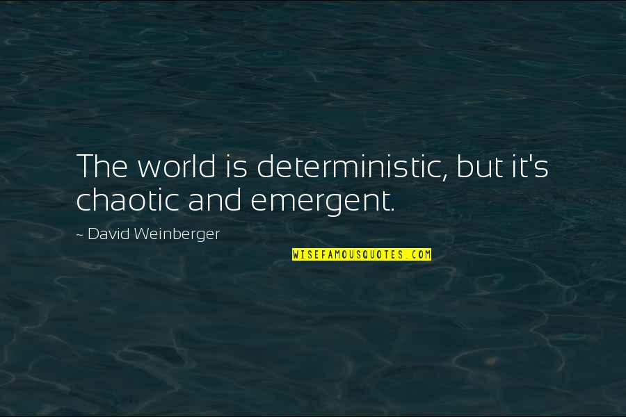 Deterministic Quotes By David Weinberger: The world is deterministic, but it's chaotic and