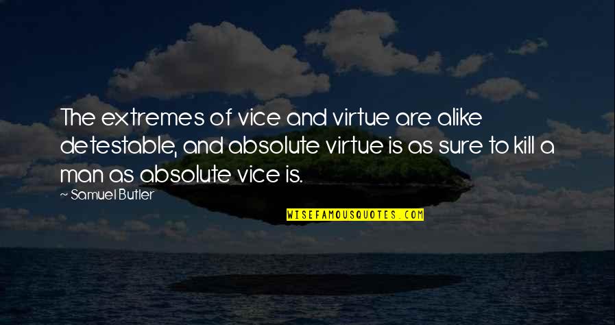 Detestable Quotes By Samuel Butler: The extremes of vice and virtue are alike
