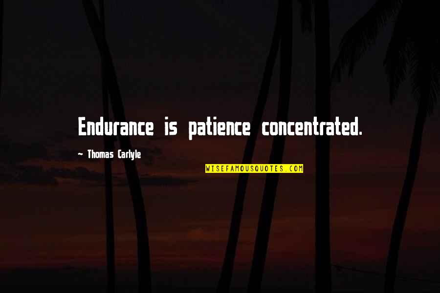 Detlor Insurance Quotes By Thomas Carlyle: Endurance is patience concentrated.