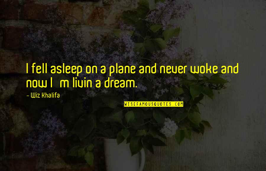 Deugenieterij Quotes By Wiz Khalifa: I fell asleep on a plane and never