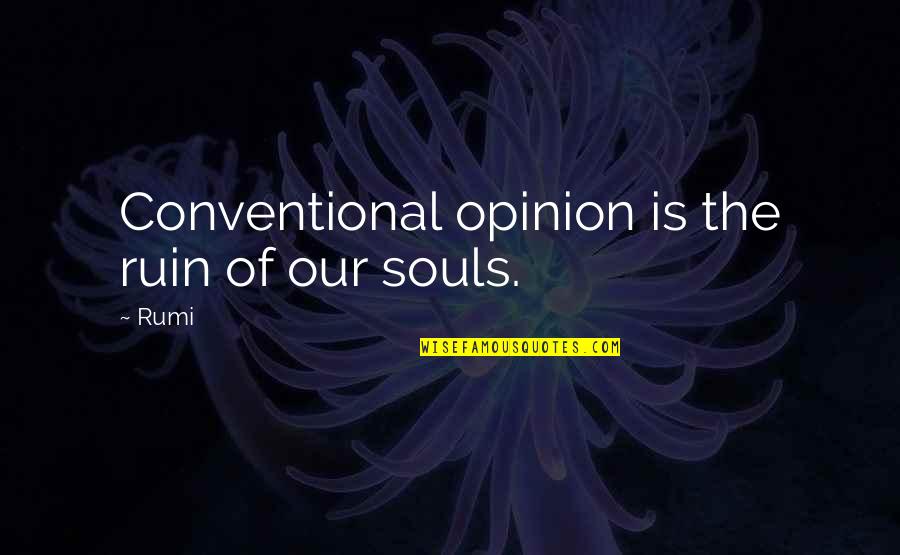 Devaluation Phase Quotes By Rumi: Conventional opinion is the ruin of our souls.