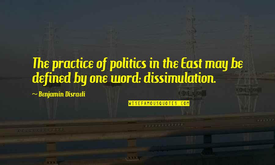 Devalued Money Quotes By Benjamin Disraeli: The practice of politics in the East may