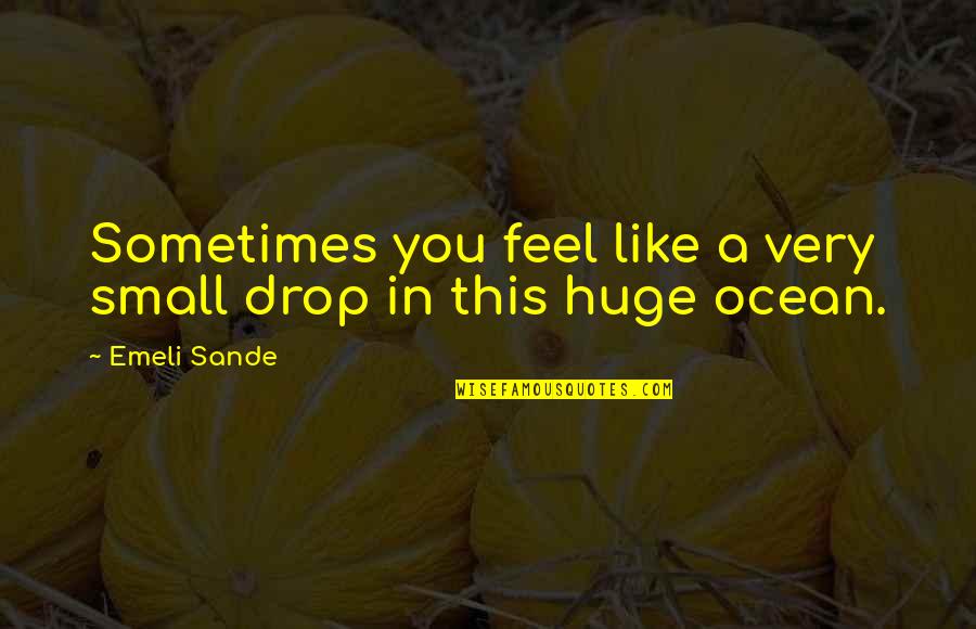 Devalued Money Quotes By Emeli Sande: Sometimes you feel like a very small drop