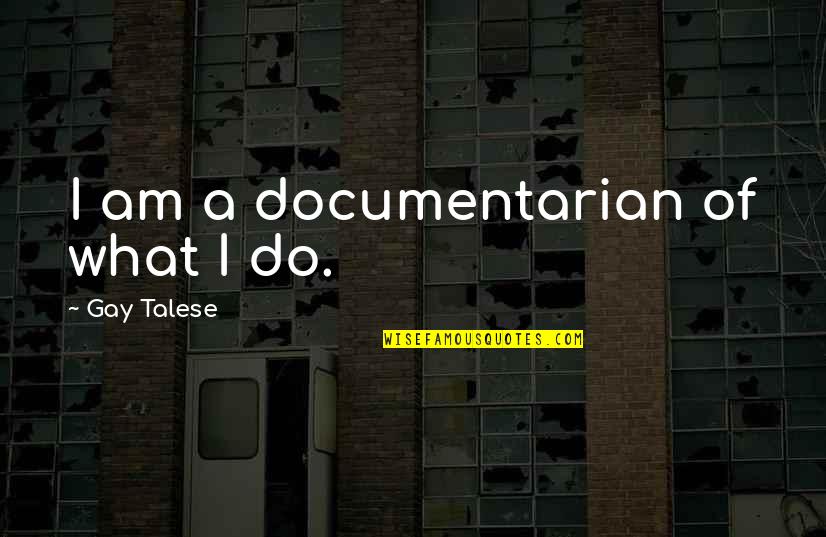 Devanes La Quotes By Gay Talese: I am a documentarian of what I do.
