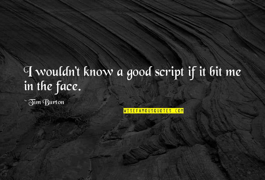 Devanie Angel Quotes By Tim Burton: I wouldn't know a good script if it