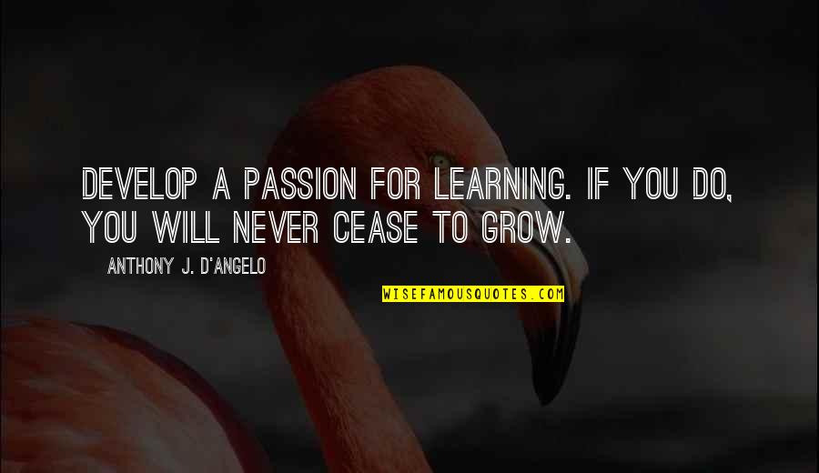 Develop'd Quotes By Anthony J. D'Angelo: Develop a passion for learning. If you do,