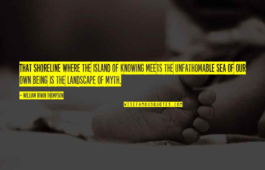 Developing Feelings For Someone Quotes By William Irwin Thompson: That shoreline where the island of knowing meets