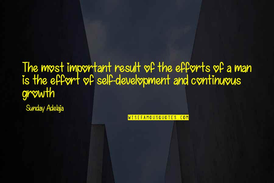 Development And Growth Quotes By Sunday Adelaja: The most important result of the efforts of