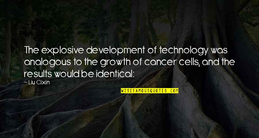 Development Of Technology Quotes By Liu Cixin: The explosive development of technology was analogous to