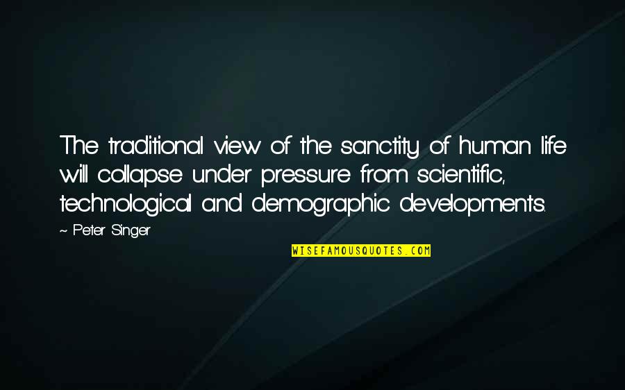 Development Quotes By Peter Singer: The traditional view of the sanctity of human