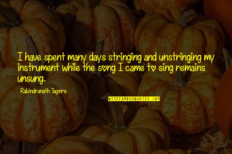 Devi Prasad Shetty Quotes By Rabindranath Tagore: I have spent many days stringing and unstringing