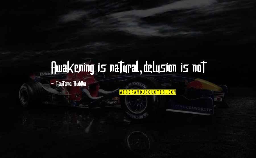 Deviant Behaviour Quotes By Gautama Buddha: Awakening is natural,delusion is not
