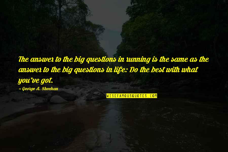 Devilling Define Quotes By George A. Sheehan: The answer to the big questions in running