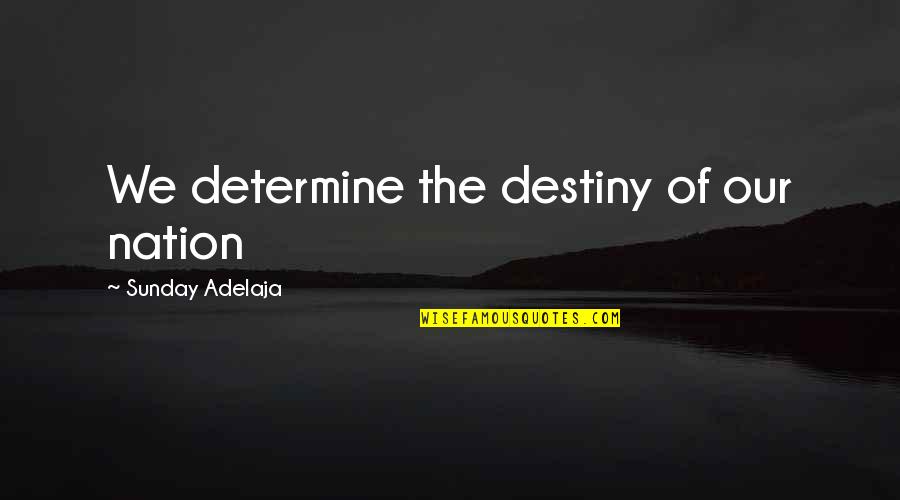 Devils Quotes And Quotes By Sunday Adelaja: We determine the destiny of our nation