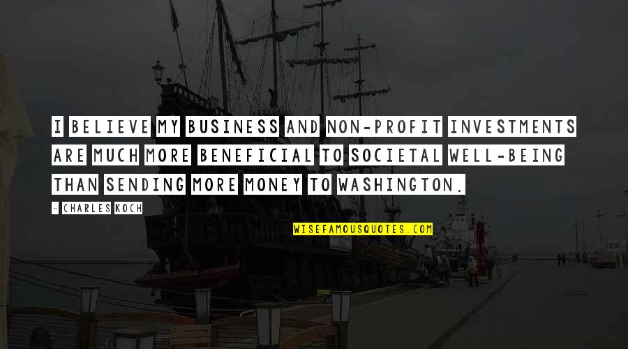 Devington Manor Quotes By Charles Koch: I believe my business and non-profit investments are