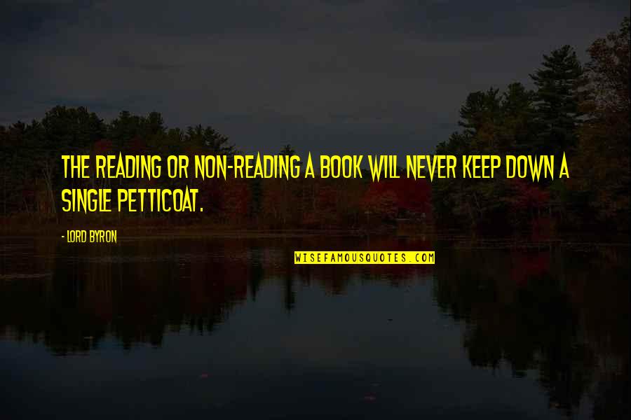 Devintam Quotes By Lord Byron: The reading or non-reading a book will never