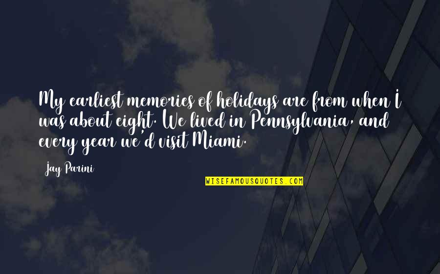 Devoradores De Libros Quotes By Jay Parini: My earliest memories of holidays are from when