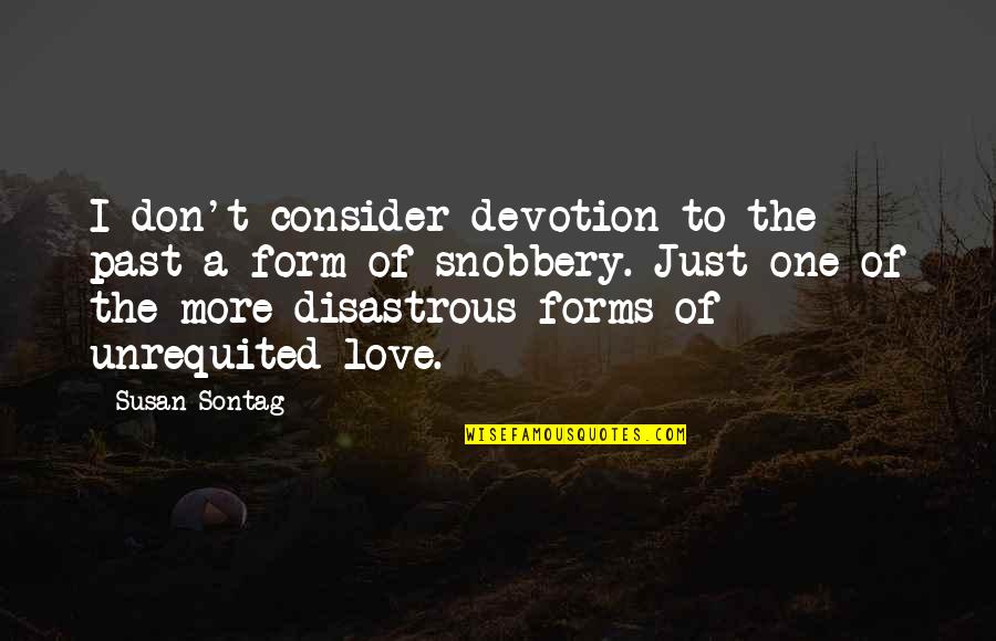 Devotion To Love Quotes By Susan Sontag: I don't consider devotion to the past a