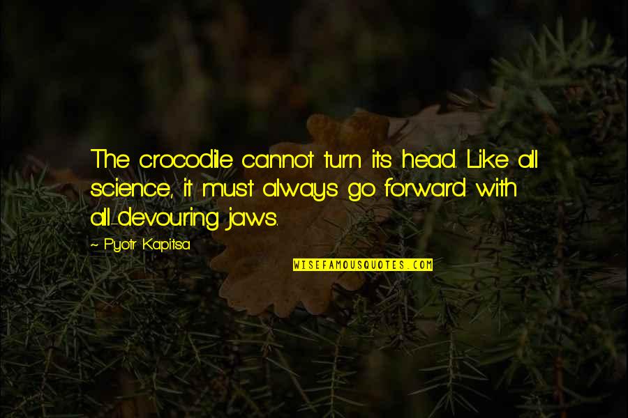 Devouring Quotes By Pyotr Kapitsa: The crocodile cannot turn its head. Like all