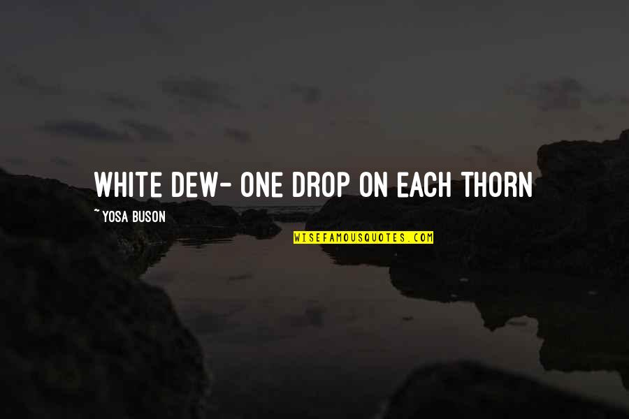 Dew Drop Quotes By Yosa Buson: White dew- one drop on each thorn