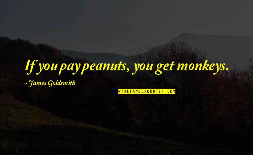 Dewan Quotes By James Goldsmith: If you pay peanuts, you get monkeys.