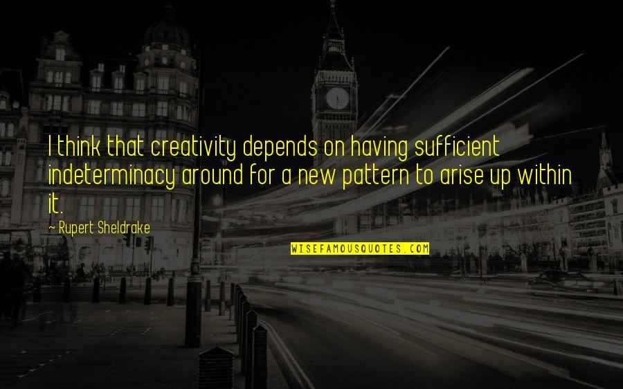 Dewana Ho Quotes By Rupert Sheldrake: I think that creativity depends on having sufficient