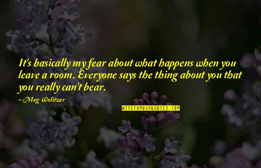 Deweerdt Ruelle Quotes By Meg Wolitzer: It's basically my fear about what happens when