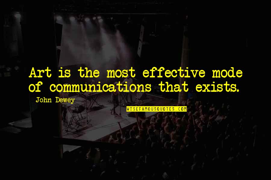 Dewey's Quotes By John Dewey: Art is the most effective mode of communications