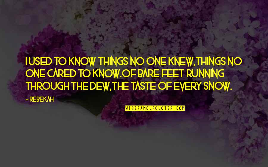 Dew's Quotes By Rebekah: I used to know things no one knew,Things