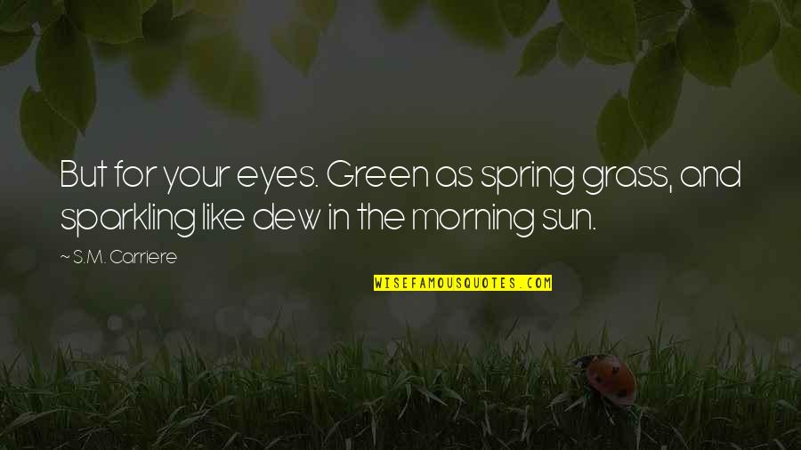 Dew's Quotes By S.M. Carriere: But for your eyes. Green as spring grass,