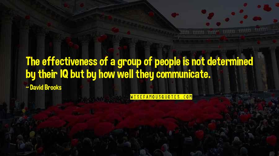 Dex Dogtective Quotes By David Brooks: The effectiveness of a group of people is