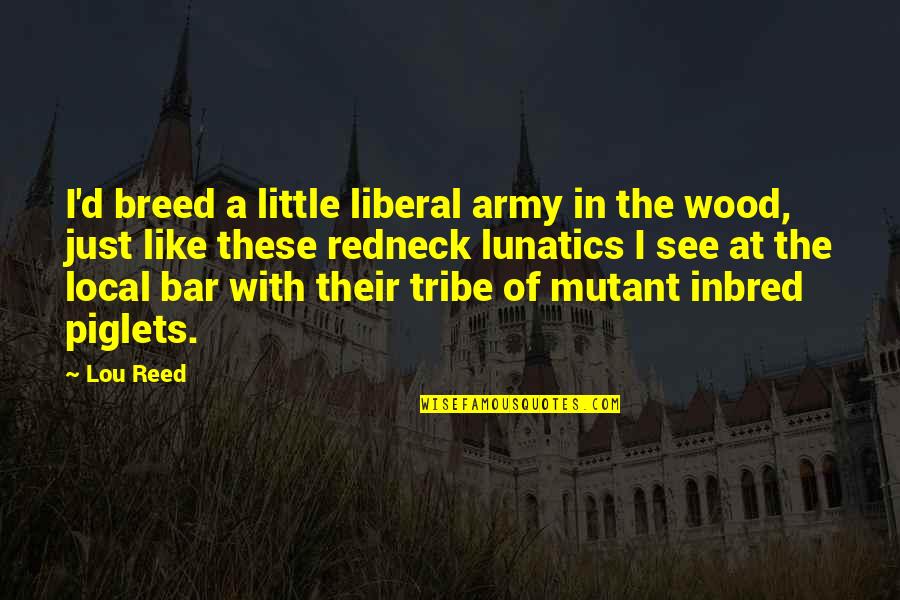 D'exister Quotes By Lou Reed: I'd breed a little liberal army in the