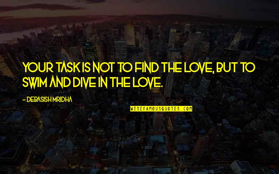 Dexter Harrison Quotes By Debasish Mridha: Your task is not to find the love,
